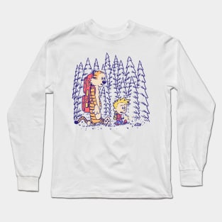 Let's Hiking with Calvin and Hobbes Long Sleeve T-Shirt